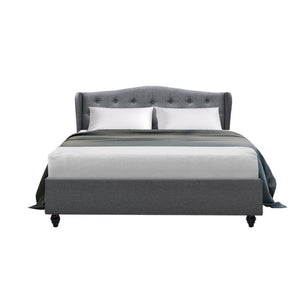 Artiss Pier Bed Frame Fabric - Grey Double