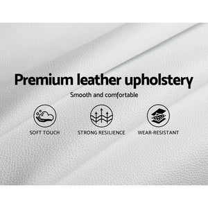 Artiss Tiyo Bed Frame PU Leather Gas Lift Storage - White King Single