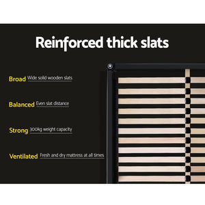 Artiss Tino Bed Frame Queen Size Grey Fabric