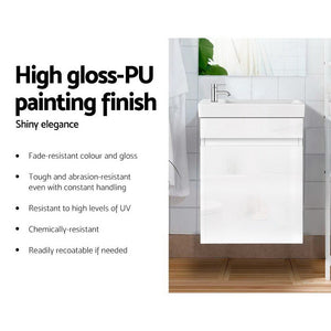 Bathroom Vanity Basin Cabinet | 400mm Sink | White