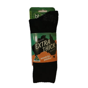 Extra Thick Black Bamboo Socks - Australian Made
