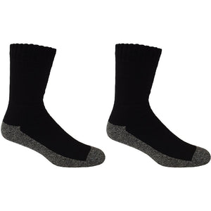 Black Bamboo Work Socks With Charcoal Sole - 2 Pack