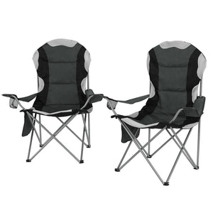 Folding Camping Chairs | 2X | Arm Chair | Portable | Outdoor | Beach | Fishing | BBQ