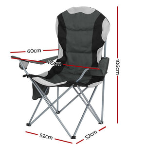 Folding Camping Chairs | 2X | Arm Chair | Portable | Outdoor | Beach | Fishing | BBQ