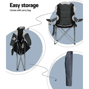 Folding Camping Chairs | 2X | Arm Chair | Portable | Outdoor | Beach | Fishing | BBQ