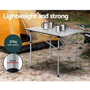 Weisshorn 70CM Roll-Up Aluminum Camping Table | Portable Desk Picnic