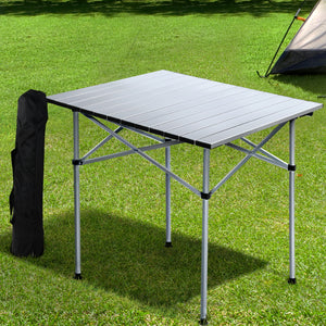 Weisshorn 70CM Roll-Up Aluminum Camping Table | Portable Desk Picnic