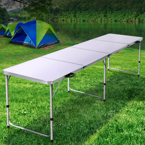 Weisshorn 240CM Folding Aluminum Camping Table | Portable BBQ Outdoor