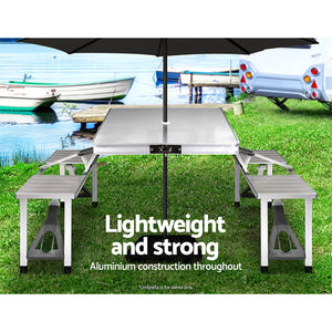 Weisshorn 85CM Folding Aluminum Camping Table | Portable Outdoor Picnic