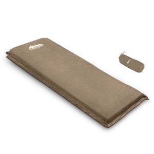 Weisshorn Single Size Self Inflating Matress Mat Joinable 10CM Thick Coffee