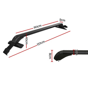 Universal Car Roof Rack Cross Bars, 90cm Adjustable, 45kg Capacity