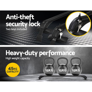 Universal Car Roof Rack Cross Bars, 90cm Adjustable, 45kg Capacity