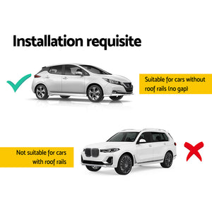 Universal Car Roof Rack Cross Bars, 1450mm Aluminium, 90kg Capacity