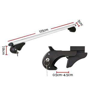 Universal Car Roof Rack Cross Bars | Aluminium Silver Adjustable 108cm Racks
