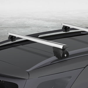 Universal Car Roof Rack Cross Bars | Aluminium Adjustable 111cm Silver Upgraded