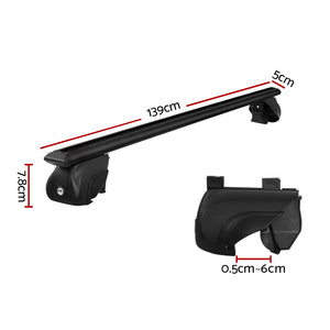 Universal Car Roof Rack Aluminium Cross Bars | Adjustable 126cm Black Upgraded