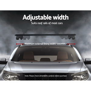 Universal Car Roof Rack Aluminium Cross Bars | Adjustable 126cm Black Upgraded