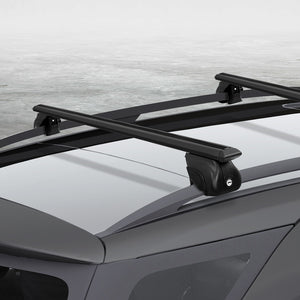Universal Car Roof Rack Aluminium Cross Bars | Adjustable 126cm Black Upgraded