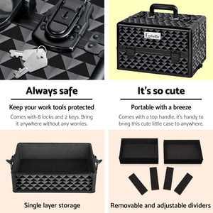 Embellir 7 in 1 Portable Cosmetic Beauty Makeup Trolley | Diamond Black