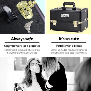 7 in 1 Portable Makeup Trolley | Embellir Cosmetic Beauty | Black & Gold