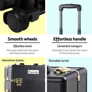 7 in 1 Portable Makeup Trolley | Embellir Cosmetic Beauty | Black & Gold