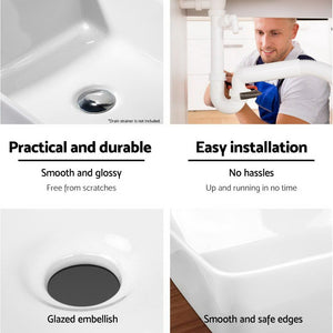 Ceramic Rectangle Sink Bowl | White