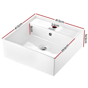 Ceramic Rectangle Sink Bowl - White
