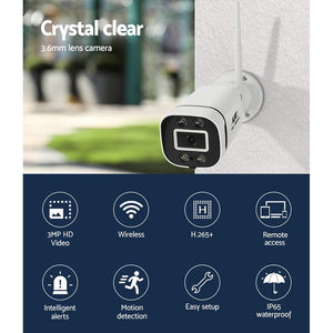 UL-tech 3MP Wireless CCTV Security Camera System | WiFi Outdoor Home | 2 Cameras Set