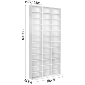 White Adjustable Book Storage Shelf