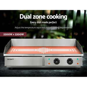Electric Griddle BBQ Grill | Commercial | Hot Plate | Stainless Steel | 4400W