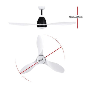 48'' Ceiling Fan Light & Remote | White | 3 Blades