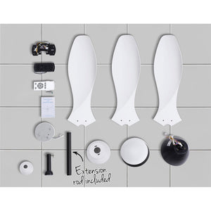 48'' Ceiling Fan Light & Remote | White | 3 Blades