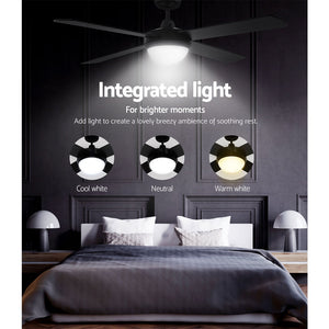 52'' Ceiling Fan w/Light & Remote | Black