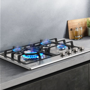 Comfee 60cm Gas Cooktop Stainless Steel 4 Burners Kitchen Stove Cook Top NG LPG - The Hippie House