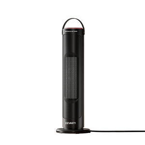 Devanti Ceramic Tower Heater | Electric Portable Oscillating Remote Control - 2000W