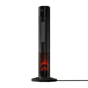 Devanti Electric Ceramic Tower Heater | 3D Flame Oscillating Remote Control - 2000W