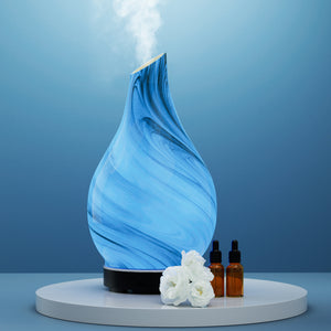 Devanti Glass Marble Aroma Diffuser | Aromatherapy Essential Oil Humidifier
