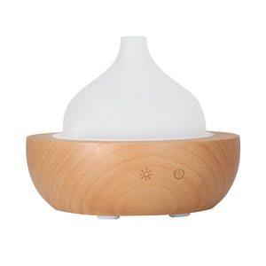Devanti Glass Wood Aromatherapy Diffuser | LED Ultrasonic Oil Humidifier