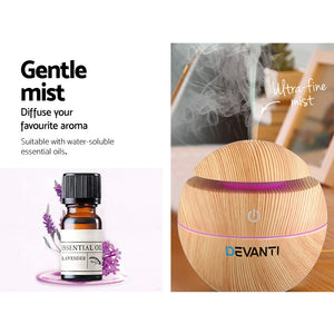 Devanti LED Aromatherapy Diffuser | 130ml Essential Oil Humidifier