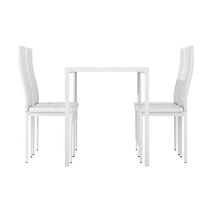 Artiss Dining Chairs and Table Dining Set 4 Chair Set Of 5 Wooden Top White