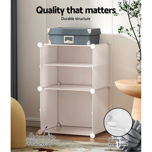 Artiss Shoe Cabinet DIY Shoe Box | White Storage Cube Portable Organiser Stand