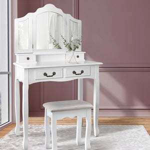 Artiss Dressing Table with Mirror - White