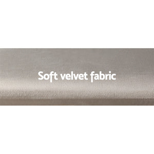 Grey Velvet Dressing / Make Up Stool