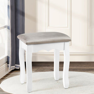 Grey Velvet Dressing / Make Up Stool
