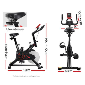 Spin Bike with 10kg Flywheel | Suitable for Fitness Workout Cycling | Brand: Everfit