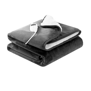 Giselle Electric Heated Rug | Washable | Snuggle | Flannel | Grey