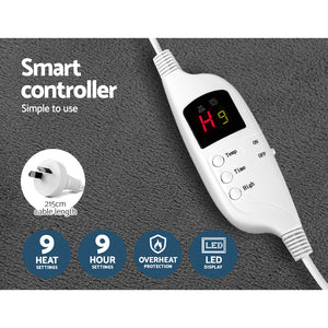 Giselle Electric Heated Rug | Washable | Snuggle | Flannel | Grey