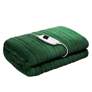 Giselle Electric Heated Blanket | Washable Snuggle Flannel (Green)