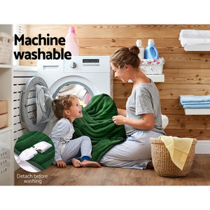 Giselle Electric Heated Blanket | Washable Snuggle Flannel (Green)