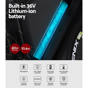 Phoenix 27.5" Electric Mountain Bike | Motorized Bicycle | City eBike Battery